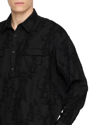 - THE VIRIDI-ANNE - Embroidered Flap Pocket Cotton Linen Shirt