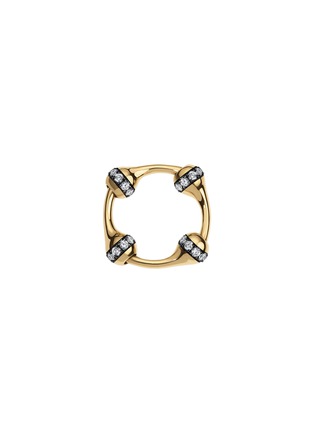 Detail View - Click To Enlarge - SARAH EISMAN STUDIO - Chain Large Lith 18K Gold Diamond Ring — US 7