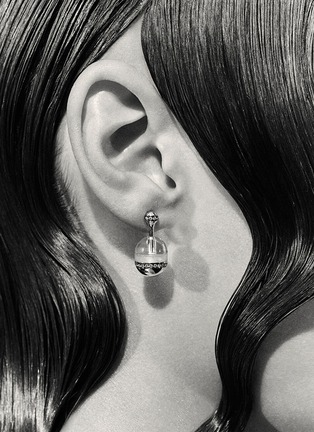 Detail View - Click To Enlarge - SARAH EISMAN STUDIO - Pod Lith 18K Gold Diamond Moonstone Smoky Quartz Drop Earrings