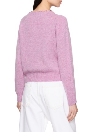 Back View - Click To Enlarge - LA FETICHE - Joy Hand Embroidered Crewneck Wool Knit Sweater