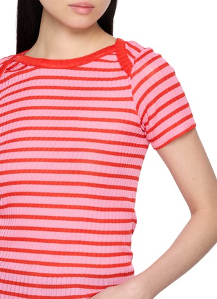  - LA FETICHE - Jaja Striped Short Sleeve Cotton Top