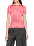 LA FETICHE Jaja Striped Short Sleeve Cotton Top