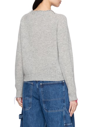 Back View - Click To Enlarge - LA FETICHE - Joy Hand Embroidered Crewneck Wool Knit Sweater