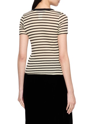 Back View - Click To Enlarge - LA FETICHE - Jaja Striped Short Sleeve Cotton Top