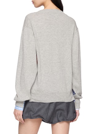 Back View - Click To Enlarge - LA FETICHE - Robbie V-Neck Cotton Wool Knit Sweater