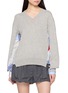 LA FETICHE Robbie V-Neck Cotton Wool Knit Sweater