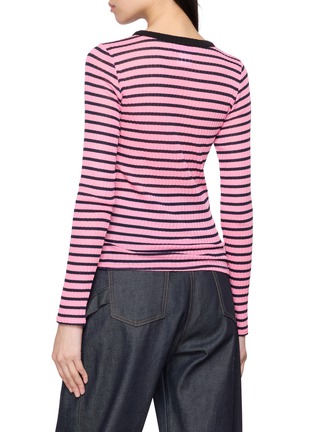 Back View - Click To Enlarge - LA FETICHE - Jackie Raye Long Sleeve Striped Cotton Top