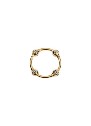 Detail View - Click To Enlarge - SARAH EISMAN STUDIO - Chain Lith 18K Gold Diamond Ring — US 7