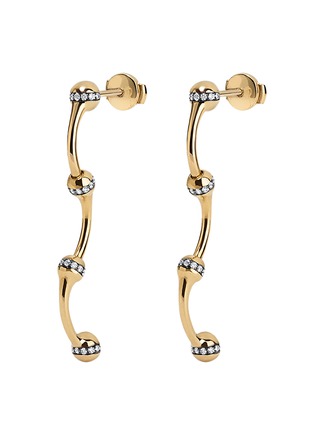 Detail View - Click To Enlarge - SARAH EISMAN STUDIO - Chain Lith 18K Gold Diamond Earrings