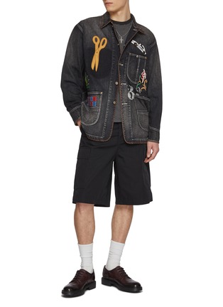 Figure View - Click To Enlarge - KHOKI - Cotton Embroidered Striped T-shirt