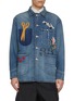 KHOKI Medium Washed Hand Embroidered Denim Jacket