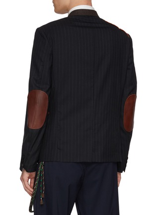 Back View - Click To Enlarge - KHOKI - Contrast Patch Lapelless Single Breasted Jacket