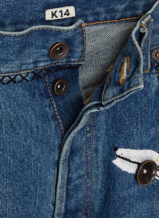  - KHOKI - Medium Washed Hand Embroidered Jeans