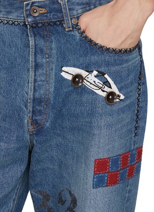  - KHOKI - Medium Washed Hand Embroidered Jeans