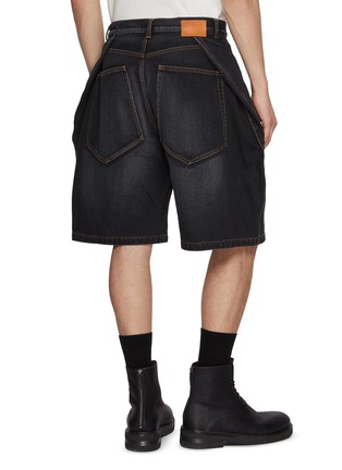 Back View - Click To Enlarge - KHOKI - Medium Wash Wide Leg Cropped Jeans