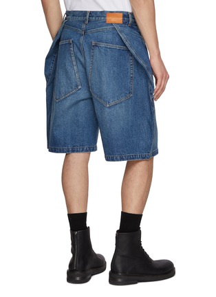 Back View - Click To Enlarge - KHOKI - Medium Wash Wide Leg Cropped Jeans