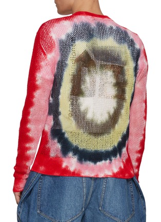 Back View - Click To Enlarge - KHOKI - Circular Tie Dyed Washi Cotton Cardigan