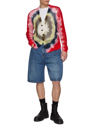 Figure View - Click To Enlarge - KHOKI - Circular Tie Dyed Washi Cotton Cardigan