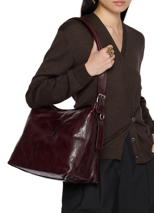 Figure View - Click To Enlarge - LEMAIRE - Small Belted Leather Hobo Bag