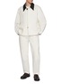 Figure View - Click To Enlarge - STUDIO NICHOLSON - Leather Collar Cotton Canvas Barn Jacket