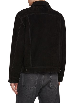 Back View - Click To Enlarge - STUDIO NICHOLSON - X Aaron Levine Boston Suede Leather Trucker Jacket