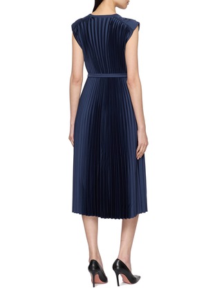 Back View - Click To Enlarge - JOSEPH - Volta Plissé Crepe Knit Weave Midi Dress