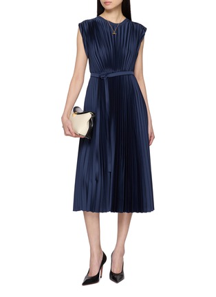 Figure View - Click To Enlarge - JOSEPH - Volta Plissé Crepe Knit Weave Midi Dress
