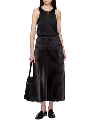 Figure View - Click To Enlarge - JOSEPH - Hayes Pleated Woven Midi Skirt