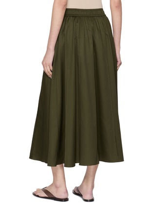 Back View - Click To Enlarge - JOSEPH - Manar Elasticated Waist Cotton Sateen Midi Skirt