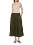 Figure View - Click To Enlarge - JOSEPH - Manar Elasticated Waist Cotton Sateen Midi Skirt