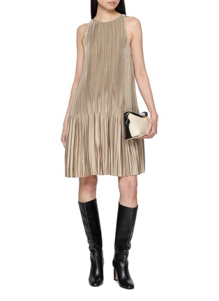 Figure View - Click To Enlarge - JOSEPH - Rida Sleeveless Pleated Satin Dress