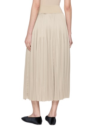 Back View - Click To Enlarge - JOSEPH - Rabat Elasticated Waist Pleated Satin Skirt