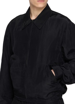  - LEMAIRE - Short Zip Front Linen Blend Blouson Jacket