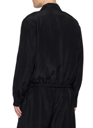 Back View - Click To Enlarge - LEMAIRE - Short Zip Front Linen Blend Blouson Jacket