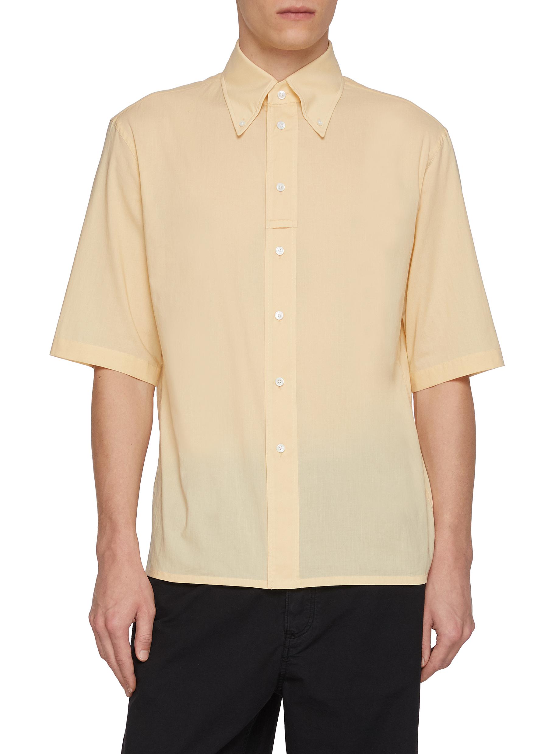 LEMAIRE | Short Sleeve Washed Cotton Muslin Shirt | Men | Lane