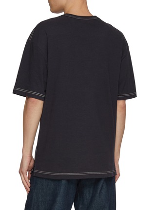 Back View - Click To Enlarge - LEMAIRE - Contrast Stitch Boxy Fit Cotton Linen T-Shirt
