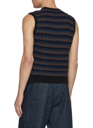 Back View - Click To Enlarge - LEMAIRE - Geometric Jacquard Wool Blend Vest