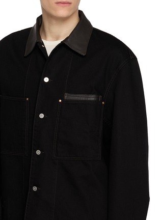  - LEMAIRE - Leather Collar Denim Workwear Overshirt