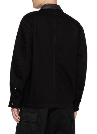 Back View - Click To Enlarge - LEMAIRE - Leather Collar Denim Workwear Overshirt