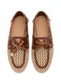Detail View - Click To Enlarge - ANCIENT GREEK SANDALS - Pliaria Net Leather Boat Shoes