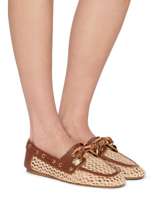 Figure View - Click To Enlarge - ANCIENT GREEK SANDALS - Pliaria Net Leather Boat Shoes