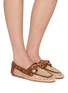 Figure View - Click To Enlarge - ANCIENT GREEK SANDALS - Pliaria Net Leather Boat Shoes