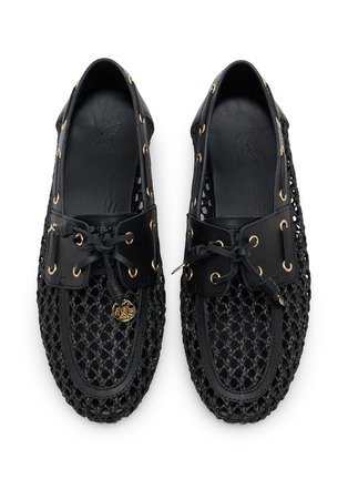 Detail View - Click To Enlarge - ANCIENT GREEK SANDALS - Pliaria Net Leather Boat Shoes