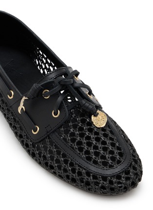 Detail View - Click To Enlarge - ANCIENT GREEK SANDALS - Pliaria Net Leather Boat Shoes
