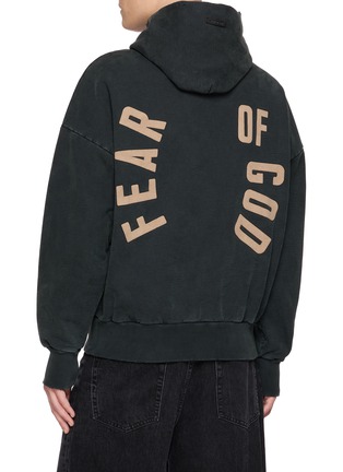 Back View - Click To Enlarge - FEAR OF GOD - Logo Print Cotton Hoodie