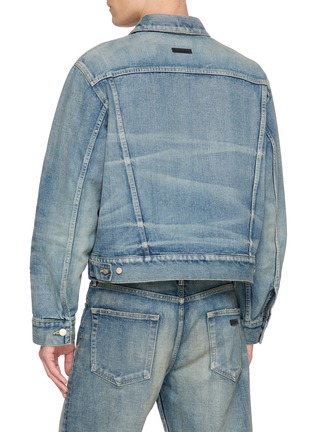 Back View - Click To Enlarge - FEAR OF GOD - Light Wash Cropped Trucker Jacket