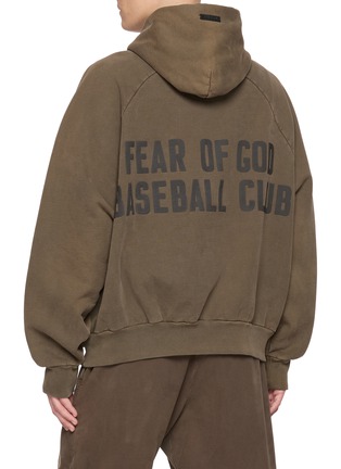 Back View - Click To Enlarge - FEAR OF GOD - Half Zip Cotton Fleece Hoodie
