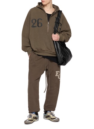 Figure View - Click To Enlarge - FEAR OF GOD - Half Zip Cotton Fleece Hoodie
