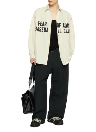 Figure View - Click To Enlarge - FEAR OF GOD - Brushed Fleece Wide Leg Cotton Sweatpants