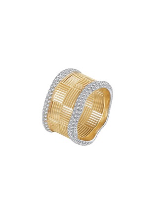 Main View - Click To Enlarge - DOSIS G6C - Chessboard 18K Gold Diamond Ring — HK 13